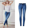 Low Waist Elasticity Skinny Jeans Femme Classic Vintage Bleached Plus Size Push Up Jean Women Fashion Blue Pencil Demin Pants