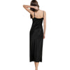 Women&#39;s Satin Nightgown Long Slip Sleep Dress Silk V Neck Sleepwear Solid Color Nightwear