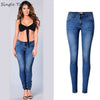 Low Waist Elasticity Skinny Jeans Femme Classic Vintage Bleached Plus Size Push Up Jean Women Fashion Blue Pencil Demin Pants