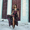 Vintage Print Summer Boho Dress Women Tassel Etehnic V Collar Sexy Beach Wear Bohemian Hippie Chic Long Dresses Vestido