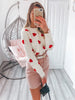 2022 Spring Embroidery Heart Women Sweater O-Neck Kawaii Fashion Pullover Loose Jumper Long Sleeve Knitwear Female C-129