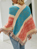 Fitshinling Fashion Vintage Capes And Ponchos Patchwork Fringe Boho Sweater Knitwear Women Clothing Batwing Sleeve Cloak New In