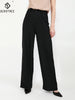 Women Wide Leg Pants 2022 Summer Thin Fabric Classic High Waist Pockets Button Fly Long Palazzo Trousers Korean Casual Bottoms