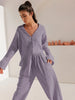 Linad Cotton Women's Nightwear 2 Piece Sets Loose Long Sleeve V Neck Pajamas Female Casual Trouser Suits 2023 Spring Sleepwear