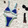 2023 New Women's Sexy Fashion Hand Crochet Bikini Set Casual Beach Swimwear Handmade Knitting Summer Swimsuit Bathing Suit Mujer