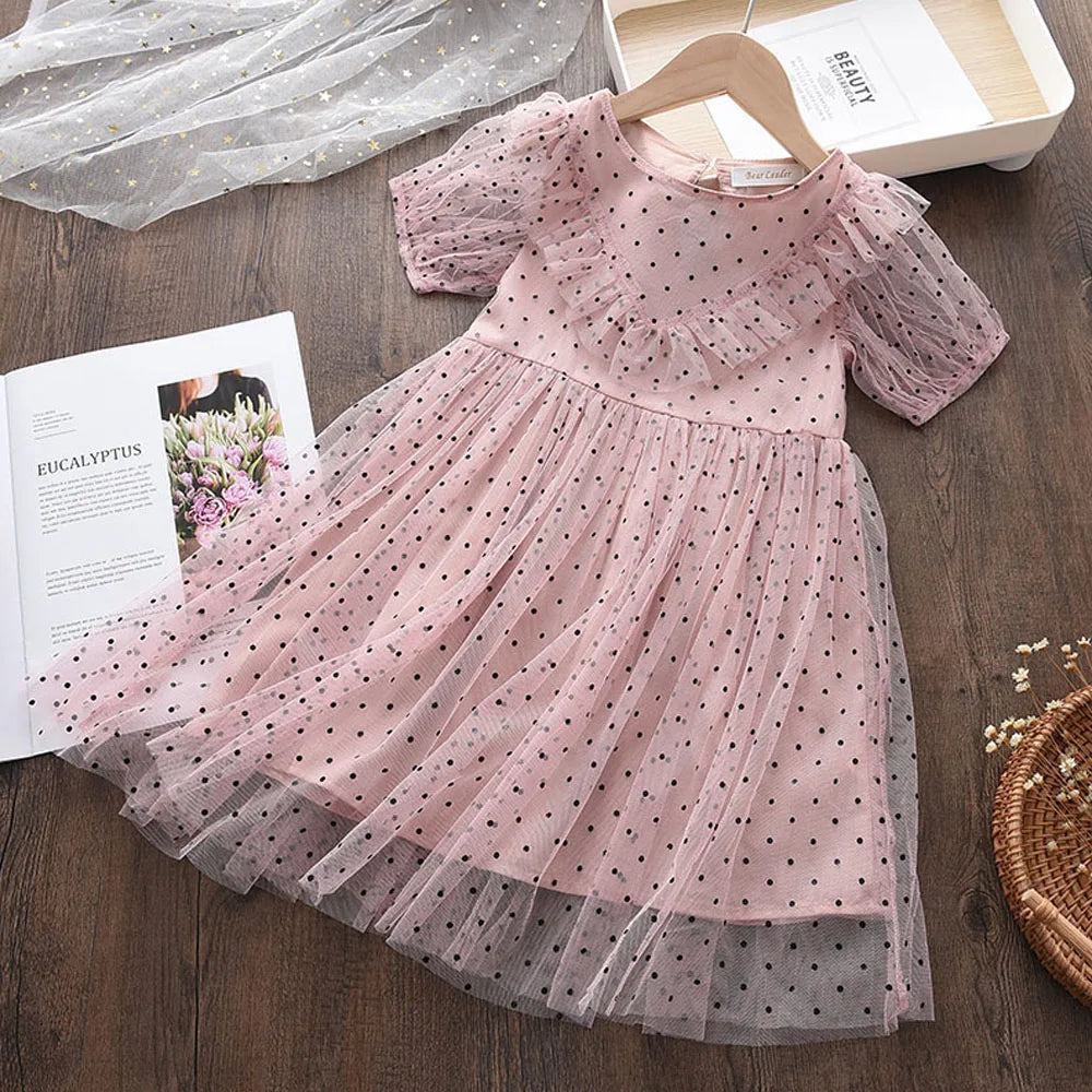 Bear Leader Girls Dress Autumn 2022 Girls Clothes Long Sleeves Cartoon Embroidery Female Children&#39;s Cake Dresses Kids Clothing