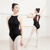 Sexy Women Black Mesh Dance Leotards Turtleneck Sleeveless Leotard Adult Girls Ballet Gymnastics Bodysuit Backless Swimwear