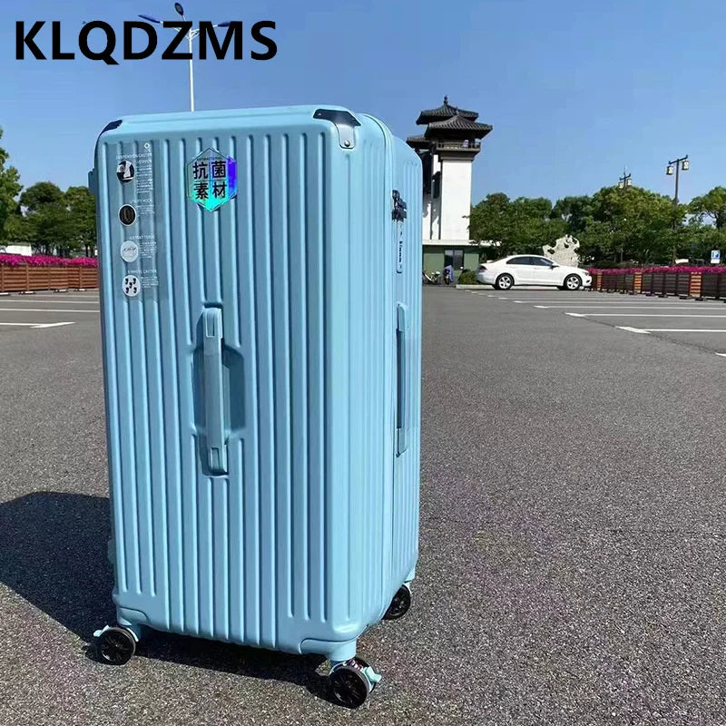 KLQDZMS 22"24"26"28"30"32"34" Luggage New PC Rolling Trolley Case Women Large Capacity Fashion Password Package Men's Suitcase