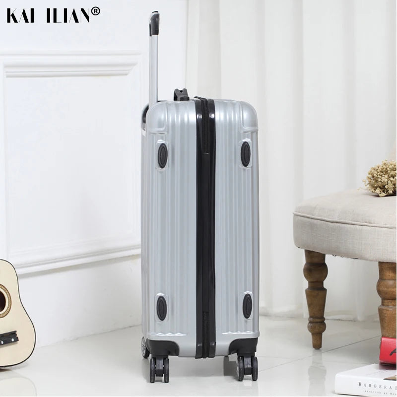 NEW 20/22/24 inch Rolling luggage sipnner wheels Women travel suitcase men popular fashion trolley luggage password box ABS+PC