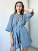 Crape Cotton Robe Women's Nightwear Mini Bathrobes Lace Up Sleepwear Muslin Women'S Home Clothes Solid Color Robes Women Nightie