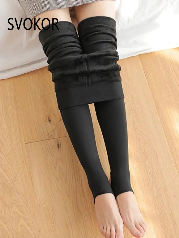 SVOKOR Velvet Thicken Tights Winter Warm Pantyhose Women Elastic Slim Fleece Pantyhose High Waist Sexy Body Stockings Female