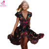 Vintage Print Summer Boho Dress Women Tassel Etehnic V Collar Sexy Beach Wear Bohemian Hippie Chic Long Dresses Vestido