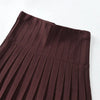 2022 Women Knitted Pleated Skirts Fashion High Waist Knit Dress Solid Color Female Classic Skirt