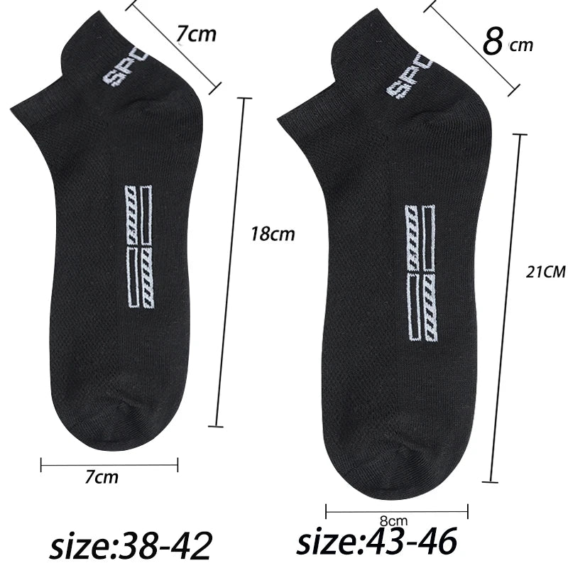 5 Pairs High Quality Men Ankle Socks Breathable Cotton Sports Socks Mesh Casual Athletic Summer Thin Cut Short Sokken Plus Size