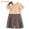 Bear Leader Girls Clothing Sets New Girl Clothing Trendy Short Sleeve Top + Striped Pants Kids Suit Fashion Children Clothing