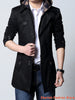 2023 Fashion outwear long coat men trench plus size 5XL male clothing slim fit black and khaki Free shipping