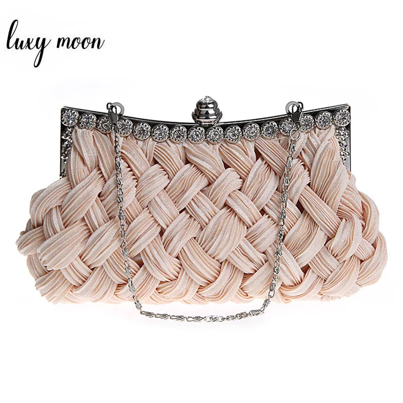 Hot spring Evening bag weave clutch bags woman handbag Silk Elegant Dinner Ladies' Bag Evening Bag High-grade Handbag  EB003