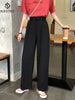 Women Wide Leg Pants 2022 Summer Thin Fabric Classic High Waist Pockets Button Fly Long Palazzo Trousers Korean Casual Bottoms