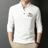 High-End Luxury New Men's Polo Shirts 100% Cotton Lapel Embroidery Korean Trend Fashion Casual Bottoming Long Sleeves 2023Autumn