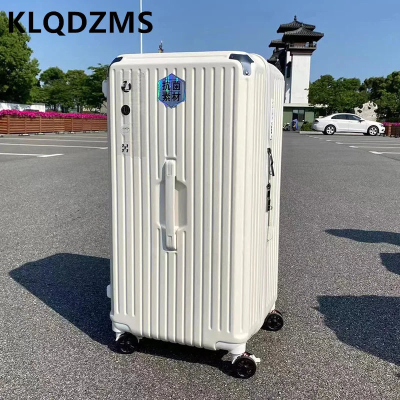 KLQDZMS 22"24"26"28"30"32"34" Luggage New PC Rolling Trolley Case Women Large Capacity Fashion Password Package Men's Suitcase