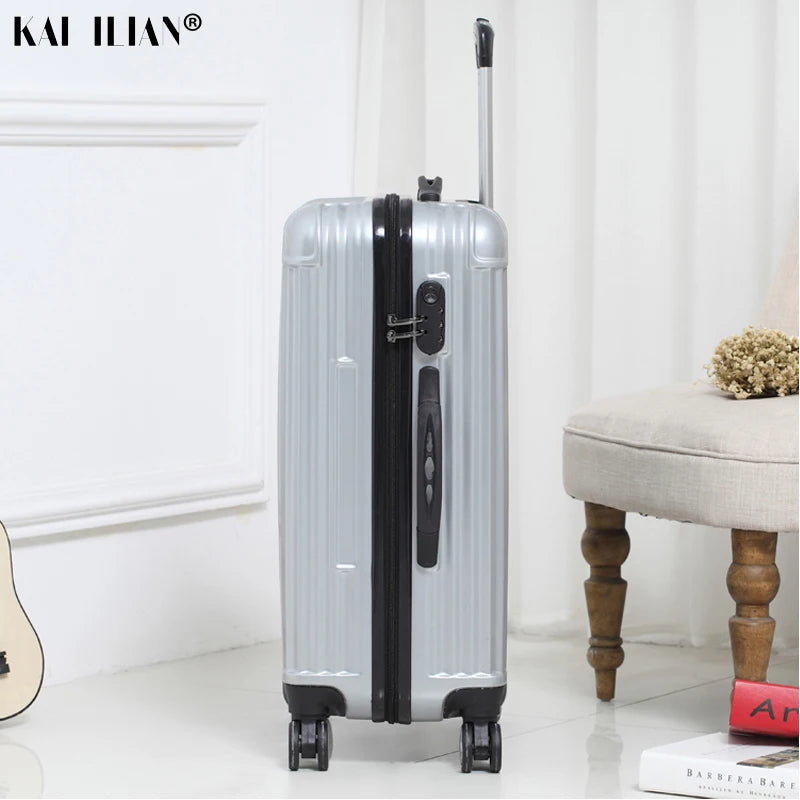 NEW 20/22/24 inch Rolling luggage sipnner wheels Women travel suitcase men popular fashion trolley luggage password box ABS+PC