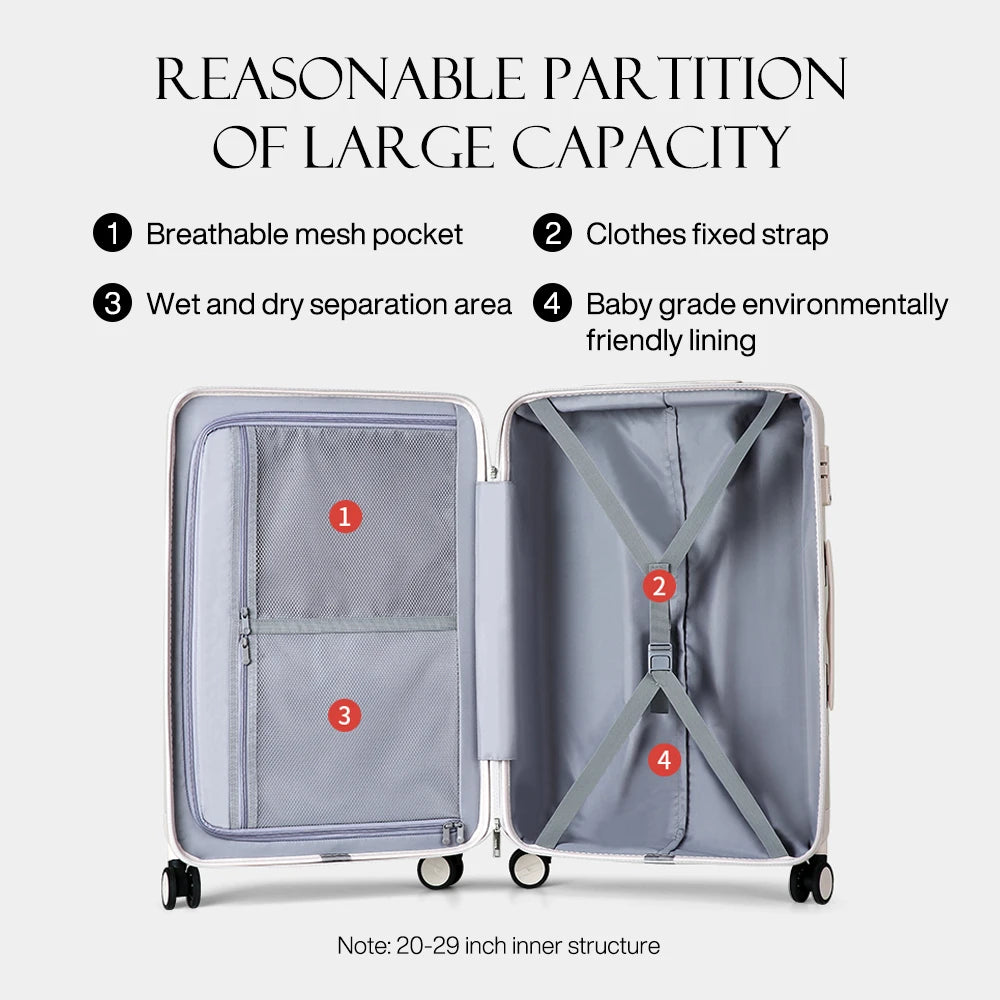 Best Spinner Luggage Suitcase PC Trolley Case Travel Bag Rolling Wheel Carry-On Boarding Men Women Luggage Trip Journey H80002